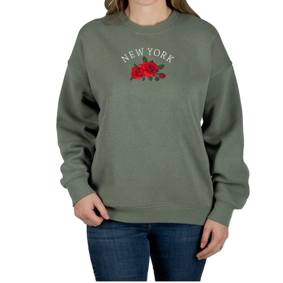 State of Mine Sweaters - State of Mine Embroidered New York Flower Sweatshirt S, M, L NWT